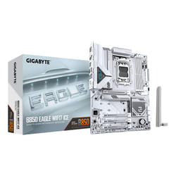 GIGABYTE B850 EAGLE WIFI7 ICE Scheda madre - CPU AMD Ryzen serie 9000, VRM digitale a 8+2+2 fasi, fino a 8200 MHz DDR5 (O.C.), 1x M.2 PCIe 5.0 + 2x M.2 PCIe 4.0, Wi-Fi 7, LAN 2.5 GbE, USB 3.2 Gen 2