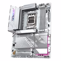 GIGABYTE X870E AORUS ELITE WIFI7 ICE Scheda madre - Supporta CPU AMD Ryzen 9000, VRM digitale a 16+2+2 fasi, fino a 8200 MHz DDR5 (O.C.), 3x PCIe 5.0 + 1x PCIe 4.0, Wi-Fi 7, LAN 2.5 GbE, USB 4 - Vista aggiuntiva 4