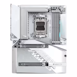 GIGABYTE X870 AORUS STEALTH ICE Scheda Madre – Supporta CPU AMD Ryzen 9000, VRM digitale a 16+2+2 fasi, fino a 8200 MHz DDR5 (OC), 2 x PCIe 5.0 + 2 x PCIe 4.0, Wi-Fi 7, LAN 5 GbE, USB 4