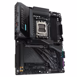 GIGABYTE X870E AORUS ELITE X3D Scheda Madre – Supporta CPU AMD Ryzen 9000, VRM Digitale a 16+2+2 fasi, fino a 9000 Hz DDR5 (OC), 2 x PCIe 5.0 + 2 x PCIe 4.0, Wi-Fi 7, LAN 5 GbE, USB 4 - Vista aggiuntiva 3