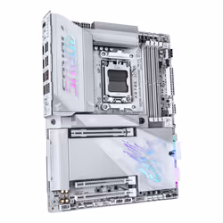 GIGABYTE X870E AORUS PRO X3D ICE Scheda Madre – Supporta CPU AMD Ryzen 9000, VRM Digitale a 18+2+2 fasi, fino a 9000 Hz DDR5 (OC), 2 x PCIe 5.0 + 2 x PCIe 4.0, Wi-Fi 7, LAN 5 GbE, USB 4 - Vista aggiuntiva 3