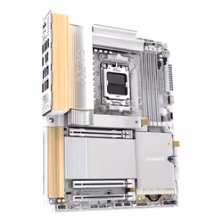 GIGABYTE X870E AERO X3D WOOD Scheda Madre - Supporta CPU AMD Ryzen 9000, VRM digitale a 16+2+2 fasi, fino a 9000Hz DDR5 (O.C.), 2xPCIe 5.0 + 2xPCIe 4.0, Wi-Fi 7, LAN 5GbE, USB 4 - Vista aggiuntiva 3
