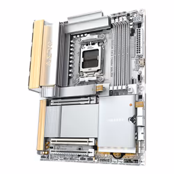 GIGABYTE X870E AERO X3D WOOD Scheda Madre - Supporta CPU AMD Ryzen 9000, VRM digitale a 16+2+2 fasi, fino a 9000Hz DDR5 (O.C.), 2xPCIe 5.0 + 2xPCIe 4.0, Wi-Fi 7, LAN 5GbE, USB 4 - Vista aggiuntiva 4