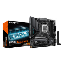 GIGABYTE B850M EAGLE WIFI7 Scheda Madre – CPU AMD Ryzen Serie 9000, VRM digitale a 8+2+2 fasi, fino a 8200 MHz DDR5 (O.C.), 1× M.2 PCIe 5.0 + 1× M.2 PCIe 4.0, Wi-Fi 7, LAN 2.5 GbE, USB 3.2 Gen 2