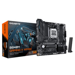 GIGABYTE B840M GAMING X WIFI6E Scheda Madre – CPU AMD Ryzen 9000, VRM a 8+2+2 fasi, fino a 8200 MHz DDR5 (O.C.), 2× M.2 PCIe 4.0, Wi-Fi 6E, LAN 2,5 GbE, USB 3.2 Gen 1
