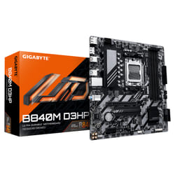 GIGABYTE B840M D3HP Scheda Madre – CPU AMD Ryzen 9000, VRM a 8+2+2 fasi, fino a 8200 MHz DDR5 (O.C.), 2× M.2 PCIe 4.0, LAN 1 GbE, USB 3.2 Gen 2