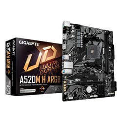 GIGABYTE A520M H ARGB Scheda Madre – Supporta CPU AMD Ryzen Serie 5000, fino a 5100 MHz DDR4 (OC), M.2 PCIe 3.0 x4, LAN 1 GbE, USB 3.2 Gen 1