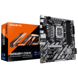 GIGABYTE B860M D3W Scheda Madre – CPU Intel Core Ultra Series, VRM a 4+1+2 fasi, fino a 9066 MHz DDR5, 2x PCIe 4.0 M.2, LAN 1 GbE, USB 3.2 Gen 1