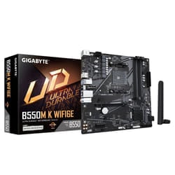 GIGABYTE B550M K WIFI6E Scheda Madre – CPU AMD Ryzen 5000, fino a 4733 MHz DDR4, 1x PCIe 4.0 + 1x PCIe 3.0 M.2, Wi-Fi 6E, LAN 1 GbE, USB 3.2 Gen 1