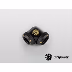 Bitspower Carbon Black, Curva di compensazione, Ottone, Nero, Carbonio, 90°, RoHS, 1 pz