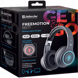 Defender FREEMOTION B571 LED Auricolare Con cavo e senza cavo A Padiglione Chiamate/Musica/Sport/Tutti i giorni Bluetooth Grigio