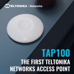 Teltonika · Accesspoint· TAP100· 2x1· Wi-Fi 4· 300Mbit· 1x 10/100· 15W PoE - Access Point - 0,1 Gbps 300 Mbit/s Bianco Supporto Power over Ethernet (PoE) - Vista aggiuntiva 6