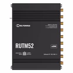 Teltonika RUTM52, Wi-Fi 5 (802.11ac), Dual-band (2.4 GHz/5 GHz), Collegamento ethernet LAN, 5G, Nero, Router industriale