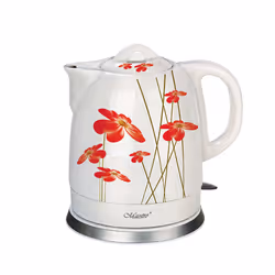 Feel Maestro MR-066-RED FLOWERS, 1,5 L, 1200 W, Rosso, Bianco, Ceramica