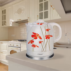 Feel Maestro MR-066-RED FLOWERS bollitore elettrico 1,5 L 1200 W Rosso, Bianco