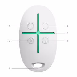 Ajax SpaceControl Jeweller, Telecomando, Sistema di allarme di sicurezza, Ajax, Bianco, IP50, 0.000007 A