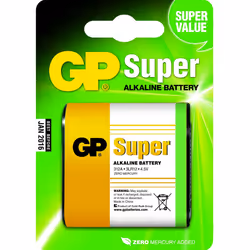 GP Batteries Super Alkaline 4.5V, Batteria monouso, 4.5V, Alcalino, 4,5 V, 1 pz, Multicolore