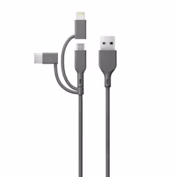 GP Batteries CY1N, 1 m, USB A, USB C/Micro-USB B/Lightning, 0,48 Gbit/s, Grigio