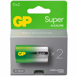 GP Battery Batteria Super Alcalina 1,5V Torcia D / 13A-U2 / LR20 2 pz