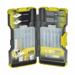 CARATTERISTICHE Kit 20pcs Lame per seghetto 3 x Lame per legno 75mm; 12 x Lame per legno 100mm; 5 x Lame per metallo 75mm