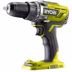 Trapano avvitatore a batteria Ryobi "R18DD3-0" 18V, solo corpo macchina.Il trapano avvitatore Ryobi R18DD3-0 è progettato per ...