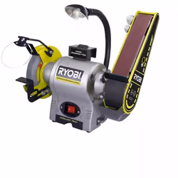Smerigliatrice e levigatrice a nastro da banco Ryobi RBGL250G.Smerigliatrice e levigatrice da banco con mola smeriglio 150 mm ...