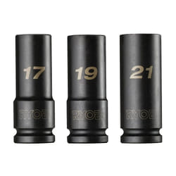 RHDIS3PC Set Bussole Per Avvitatore Ad Impulsi 1/2' 17 19 e 21 mm 3 Pezzi - Ryobi