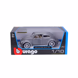 BBURAGO 1/18 VOLSKWAGEN COCCINELLE KAFER BEETLE 1955 - Gris - Vista aggiuntiva 4