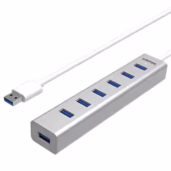 UNITEK Y-3090, USB 3.2 Gen 1 (3.1 Gen 1) Type-A, USB 3.2 Gen 1 (3.1 Gen 1) Type-A, 5000 Mbit/s, Argento, 5 V, 2 A