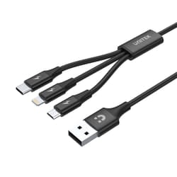 UNITEK C14049BK cavo USB USB 2.0 1,2 m USB C Micro-USB B/Lightning Nero