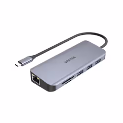 UNITEK D1026B, USB 3.2 Gen 1 (3.1 Gen 1) Type-C, Grigio, MicroSD (TransFlash), SD, HDMI, RJ-45, USB 3.2 Gen 1 (3.1 Gen 1) Typ ...