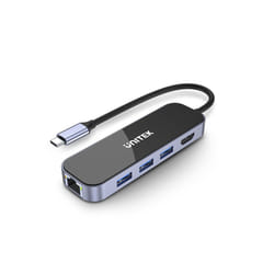 UNITEK uHUB H6 Cablato USB 3.2 Gen 1 (3.1 Gen 1) Type-C Nero, Grigio