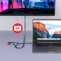 UNITEK uHUB H6 Cablato USB 3.2 Gen 1 (3.1 Gen 1) Type-C Nero, Grigio - Vista aggiuntiva 5