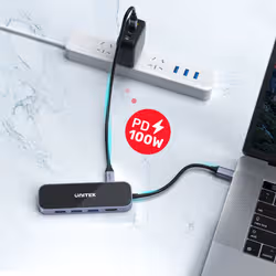 UNITEK uHUB H6 Cablato USB 3.2 Gen 1 (3.1 Gen 1) Type-C Nero, Grigio - Vista aggiuntiva 6
