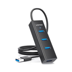 UNITEK Y-3089V01 replicatore di porte e docking station per laptop Cablato USB 3.2 Gen 1 (3.1 Gen 1) Type-A Nero