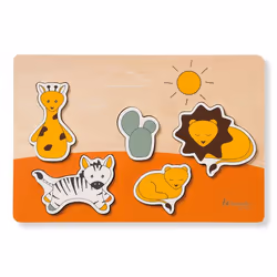 Hauck Puzzle Fit Safari, 5 pz, Animali, 1 anno/i