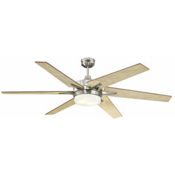 Westinghouse - Lighting, 72077 Ventilatore da soffitto in nichel spazzolato per interni da 152 cm Cayuga, kit di luce con vetro smerigliato opale,