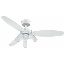 Westinghouse - Lighting 78703 Ventilatore da soffitto bianco da 105 cm Jet Plus per interni, kit con faretto