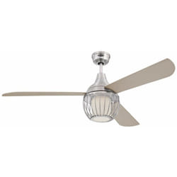Westinghouse - Lighting 7220840 Ventilatore da soffitto in Nichel Lucido Graham 132cm, Kit di Luce led dimmerabile con Vetro Opale smarigliato,