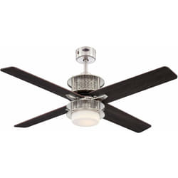 Westinghouse - Ventilatore da soffitto in nichel spazzolato per interni da 122 cm Lighting Oscar con luce e telecomando, fissaggio con luce led