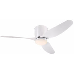Westinghouse - Ventilatore da soffitto per interni bianco da 117 cm Lighting Carla con luce e telecomando, fissaggio con luce led dimmerabile con
