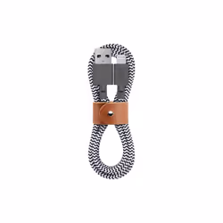 Native Union Belt Cable, 1,2 m, Lightning, USB A, Maschio, Maschio, Nero, Bianco