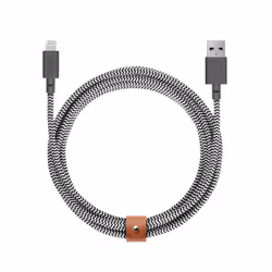 Native Union Belt Cable XL, 3 m, Lightning, USB A, Maschio, Maschio, Nero, Bianco