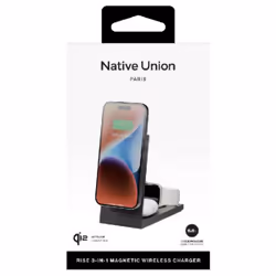 Native Union Rise 3-In-1 Qi2 Smartphone Nero USB Carica wireless Interno - Vista aggiuntiva 3