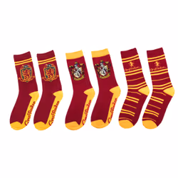 Cinereplicas Set of 3 Gryffindor Socks Unisex Rosso, Giallo 3 paio/a - Vista aggiuntiva 2