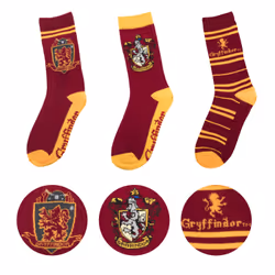 Cinereplicas Set of 3 Gryffindor Socks Unisex Rosso, Giallo 3 paio/a - Vista aggiuntiva 8