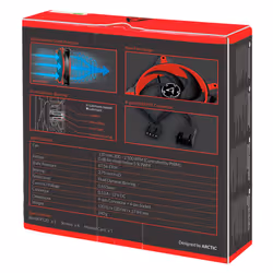 ARCTIC BioniX P120 Case per computer Ventilatore 12 cm Nero, Rosso - Vista aggiuntiva 7