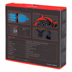 ARCTIC BioniX P140 Case per computer Ventilatore 14 cm Nero, Rosso - Vista aggiuntiva 7