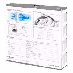 ARCTIC BioniX P140 Case per computer Ventilatore 14 cm Grigio, Bianco - Vista aggiuntiva 7