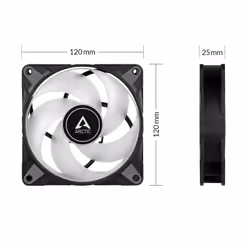 ARCTIC P12 PWM PST A-RGB 0dB Case per computer Ventilatore 12 cm Nero, Bianco 1 pz - Vista aggiuntiva 4